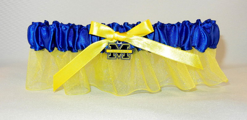 University of Michigan Inspired Garter with Licensed Collegiate Charm